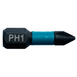 Makita High-Performance Magnetic Hex Screwdriver Bit 6.35 mm Drive, PH1 Size, 25 mm Overall Length B-63600
