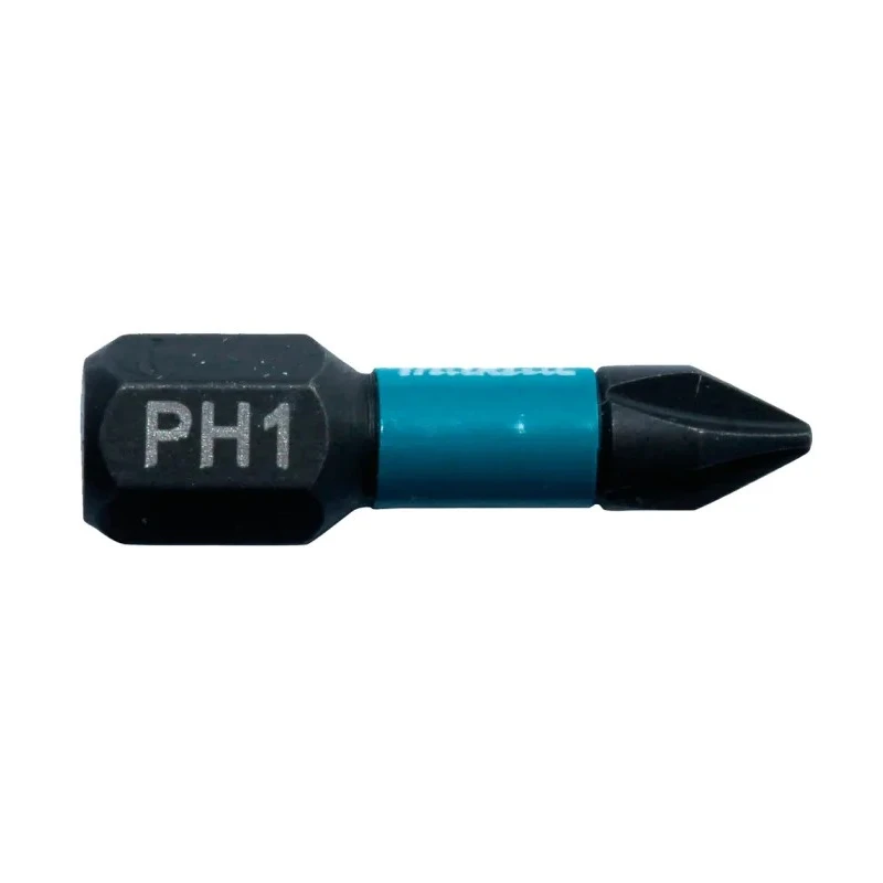 Makita High-Performance Magnetic Hex Screwdriver Bit 6.35 mm Drive, PH1 Size, 25 mm Overall Length B-63600
