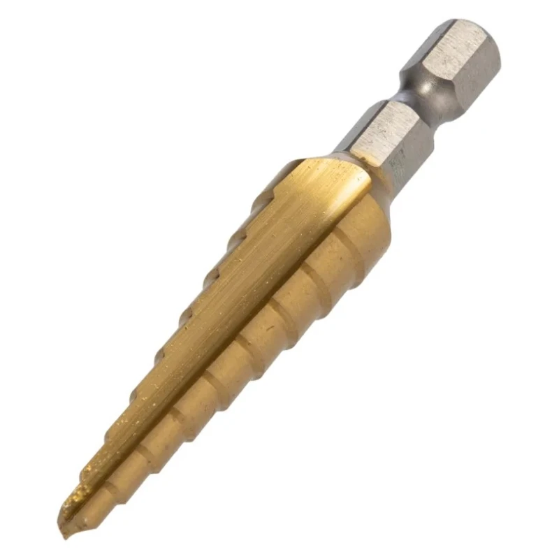 Makita HSS Hex Shank Step Drill Bit 4 to 12 mm Tin Coated D-40113