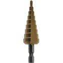 Makita HSS 4 to 32 mm Step Drill Bit, Tin Coated, Tri-Flat Shank, 6mm Shank Size D-40135