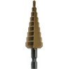 Makita HSS 4 to 32 mm Step Drill Bit, Tin Coated, Tri-Flat Shank, 6mm Shank Size D-40135