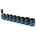 Makita 9-Piece 3/8 in Impact Socket Set Blackened Chrome Molybdenum Steel E-16639
