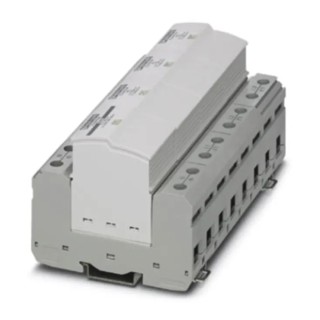 Phoenix Contact 3 Phase Surge Protector, 2 kV Voltage Protection Rating, DIN Rail Mount FLT-SEC-P-T1-3S-350/25-FM 2905421