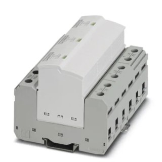 Phoenix Contact 3 Phase Surge Protector 2.5 kV Voltage Protection Rating, 25 kA Impulse Discharge, DIN Rail Mount 2905988