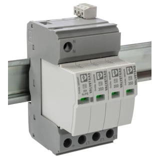 Phoenix Contact 3 Phase Surge Protector, 50 kA Maximum Surge Current, 1.9 kV Voltage Protection Rating, DIN Rail 2905340