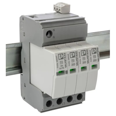 Phoenix Contact 3 Phase Surge Protector, 50 kA Maximum Surge Current, 1.9 kV Voltage Protection Rating, DIN Rail 2905340
