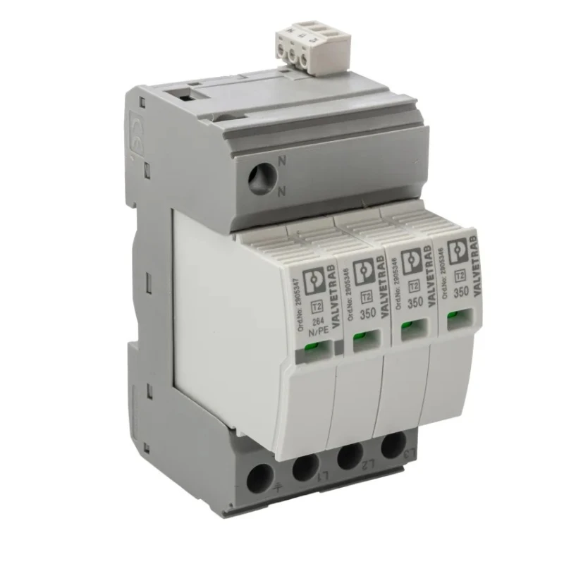 Phoenix Contact 3 Phase Surge Protector, 50 kA Maximum Surge Current, 1.9 kV Voltage Protection Rating, DIN Rail 2905340