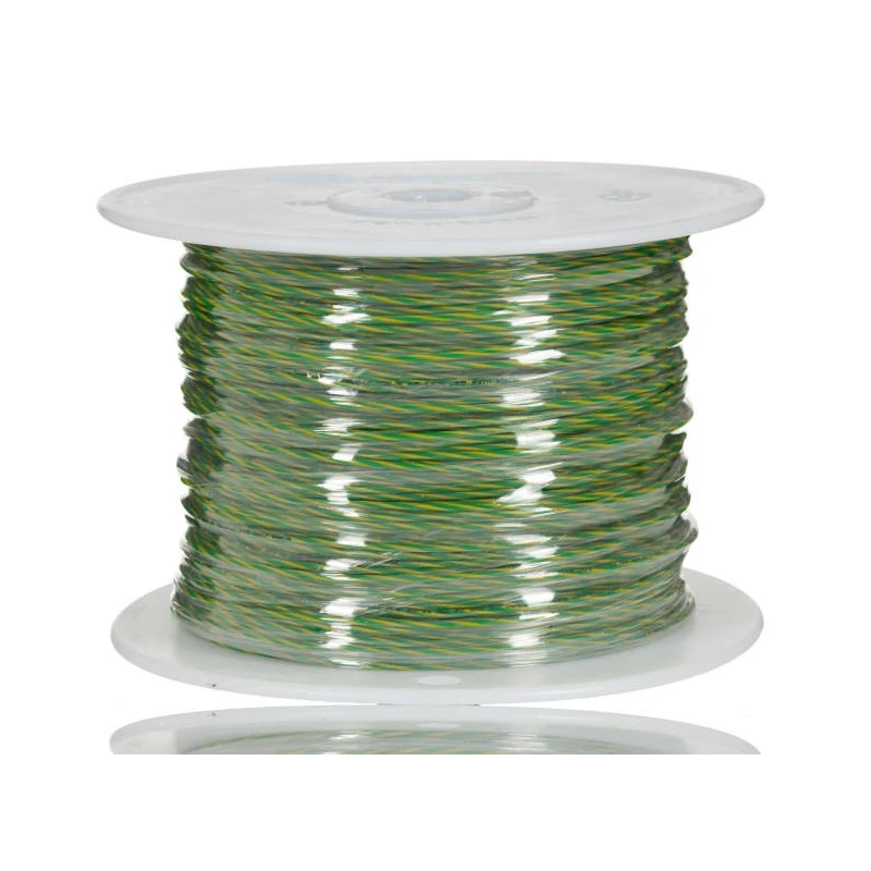 Alpha Wire Hook Up Wire PVC Series Green, Yellow 0.52mm², 20 AWG, 10x0.25mm Core Strands, 1.75mm Diameter, 305m 3053 GY001