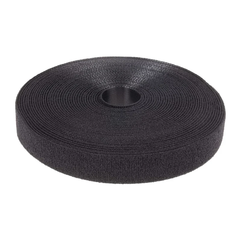 RS PRO Black Hook & Loop Tape, 20 mm Width x 10 m Length, Nylon Material, EN 61340-5-1:2007 Compliant 890-4187