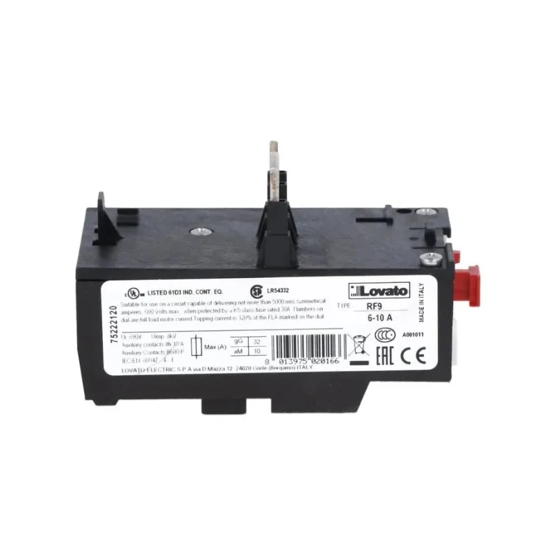 Lovato Electric Thermal Overload Relay 1 NO/1 NC, 3.3A Contact Rating, 2.2 kW, 690V AC, Series RF9 11RF933