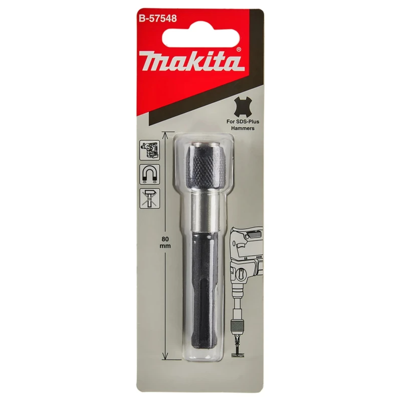 Makita Drill Accessory SDS+ to Hex Screwdriver Bit Chuck Adapter 80mm Length B-57548
