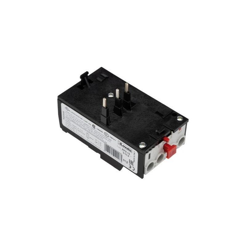 Lovato Electric Thermal Overload Relay 1 NO/1 NC 15A Contact Rating 5.5 kW 690V AC 3 Phase RF9 11RF915