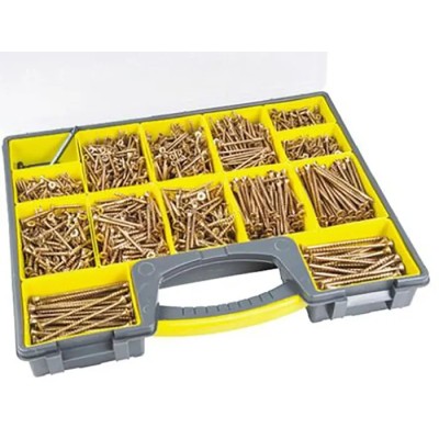 ULTI-MATE Stainless Steel Pozisquare Drive Wood Screw Bolt Kit 1610 Piece Countersunk Head 30-100mm 9ULTIMATECASERS