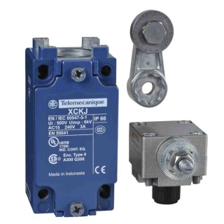 Telemecanique Sensors Roller Lever Limit Switch, DPST, IP66, Zinc Alloy Housing, 50V AC/DC, 3A XCKJ10513H7