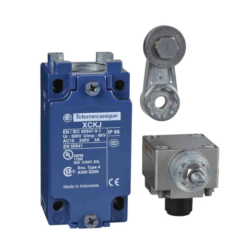 Telemecanique Sensors Roller Lever Limit Switch, DPST, IP66, Zinc Alloy Housing, 50V AC/DC, 3A XCKJ10513H7