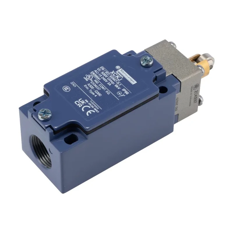 Telemecanique Sensors XCKJ Series Roller Plunger Limit Switch 1 NO/1 NC 3A 50V AC IP66 Zinc Alloy Housing 