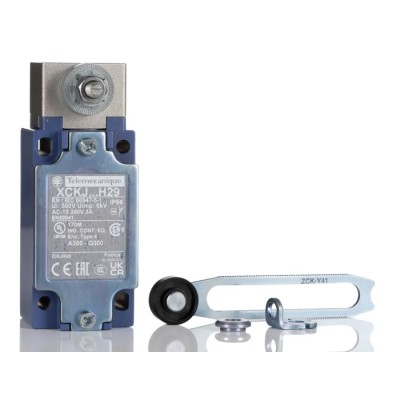 Telemecanique Sensors Roller Lever Limit Switch 2P IP66 Zinc Alloy Housing 240V AC 3A XCKJ50541H29