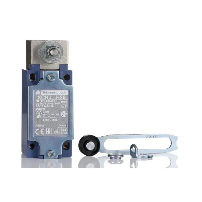 Telemecanique Sensors Roller Lever Limit Switch 2P IP66 Zinc Alloy Housing 240V AC 3A XCKJ50541H29