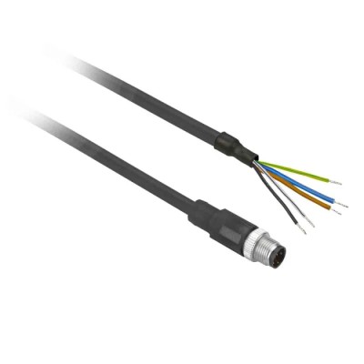 Telemecanique Sensors Male 4 Way Straight to 4 Way Unterminated Sensor Actuator Cable 500mm XZCP1541L05