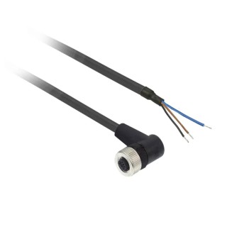 Telemecanique Sensors Female 3 Way Right Angle to 3 Way Unterminated Sensor Actuator Cable 10m XZCP2540L10