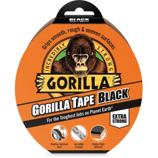 GORILLA GLUE EUROPE LTD Gorilla Tape Duct Tape, 32 m Length x 48 mm Width x 48 mm Thickness, Black Finish 3044010