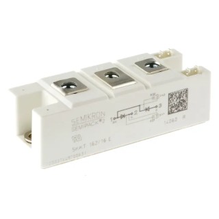 Semikron Danfoss Dual Thyristor Module SEMIPACK2 1600 V, 156 A, 150 mA Gate Trigger Current, 5.4 kA Surge SKKT 162/16 E