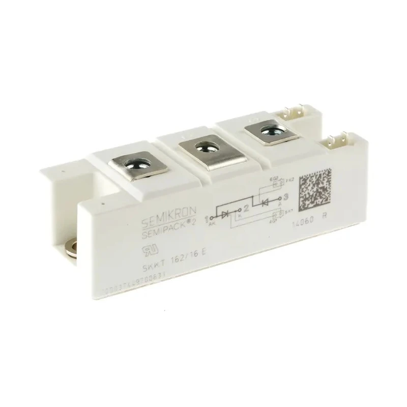 Semikron Danfoss Dual Thyristor Module SEMIPACK2 1600 V, 156 A, 150 mA Gate Trigger Current, 5.4 kA Surge SKKT 162/16 E