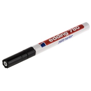 Edding Black 0.8 mm Extra Fine Tip Paint Marker Pen with Low-Odour Pigment Ink for Plastic, Glass, Wood, Metal 780-001