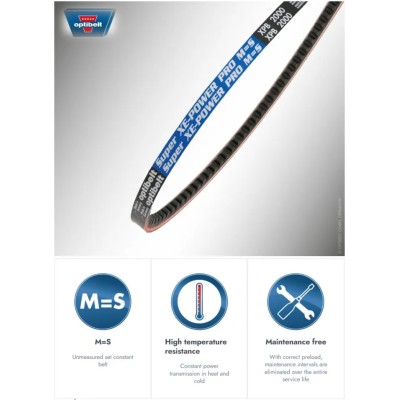 OPTIBELT Raw Edge Belt, belt section XPZ, 9.7 mm Width, 8 mm Height, 913 mm Outside Length, 824 mm Inside XPZ 900 XEP