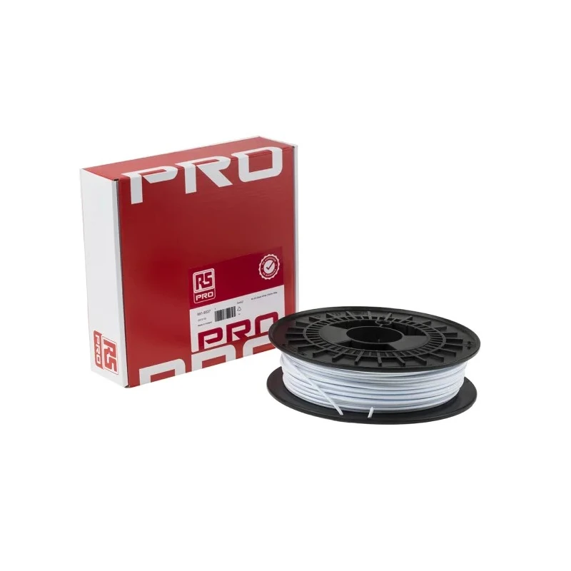 RS PRO 2.85 mm White PET-G 3D Printer Filament, 500 g 891-9337