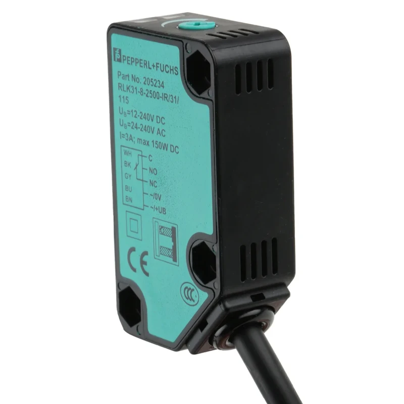 Pepperl + Fuchs Diffuse Photoelectric Sensor, Block Sensor, 0 → 2.5 m Detection Range, Relay Output RLK31-8-2500-IR/31/115