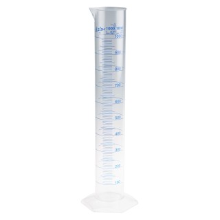 RS PRO Polymethylpentene Measuring Cylinder 1L Transparent Durable Calibration ISO 6706 DIN 12681 892-0000
