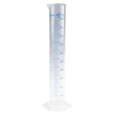 RS PRO Polymethylpentene Measuring Cylinder 1L Transparent Durable Calibration ISO 6706 DIN 12681 892-0000