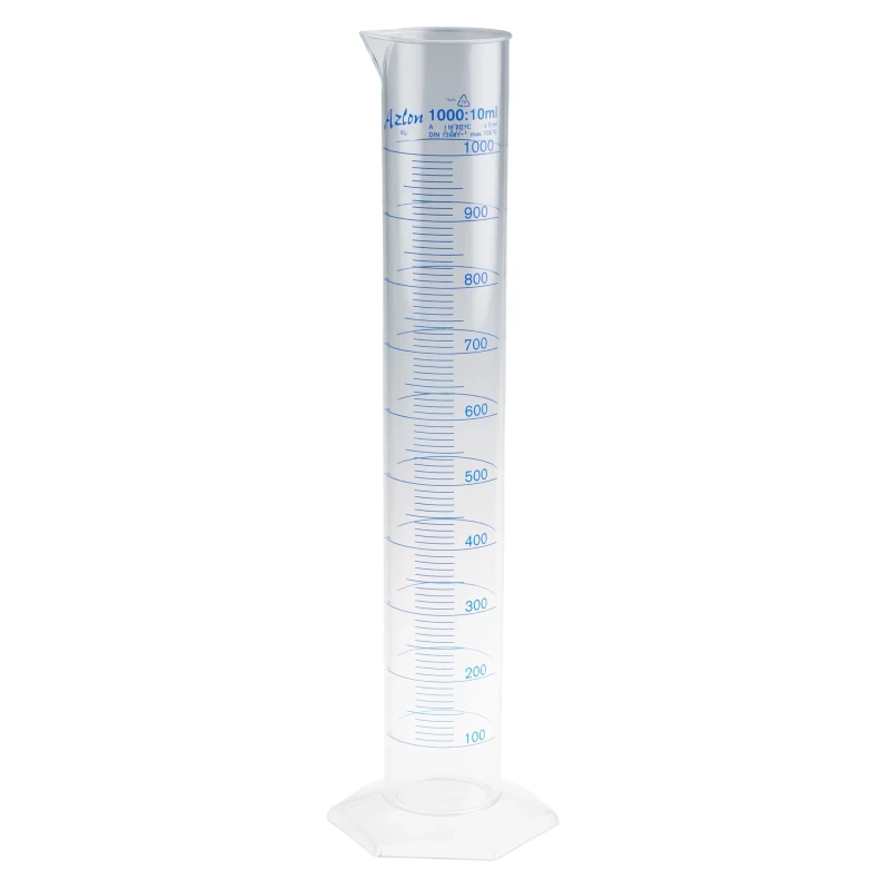 RS PRO Polymethylpentene Measuring Cylinder 1L Transparent Durable Calibration ISO 6706 DIN 12681 892-0000