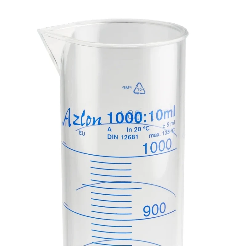 RS PRO Polymethylpentene Measuring Cylinder 1L Transparent Durable Calibration ISO 6706 DIN 12681 892-0000