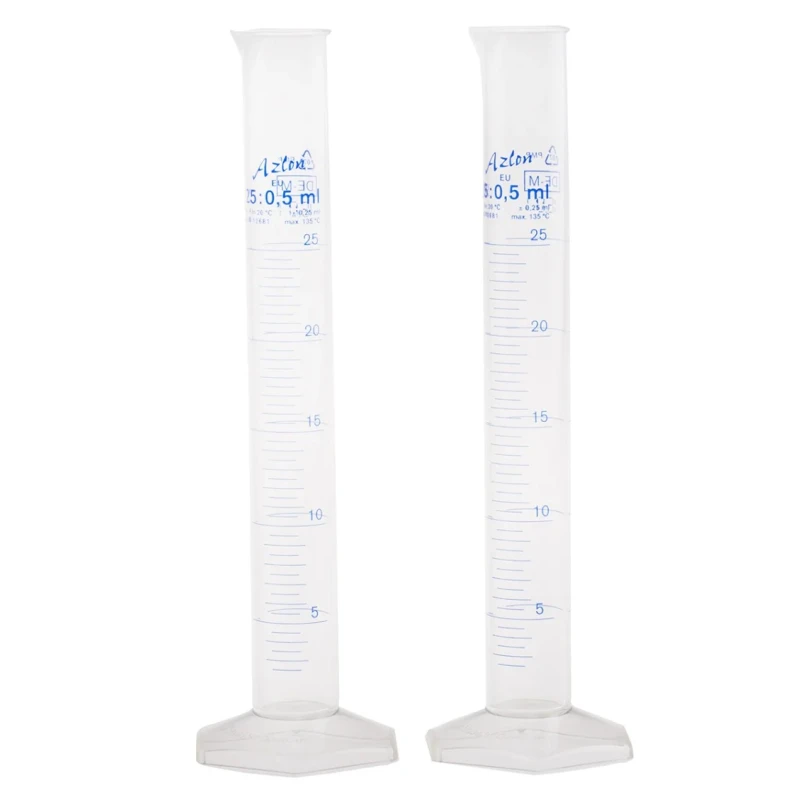 RS PRO Polymethylpentene Measuring Cylinder 25ml Transparent Laboratory Liquid Measuring Instrument 170mm Length 891-9996