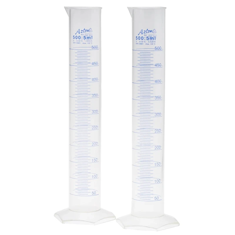 RS PRO Polymethylpentene Measuring Cylinder 500ml, Transparent Durable PMP Material, 360mm Length 892-0006