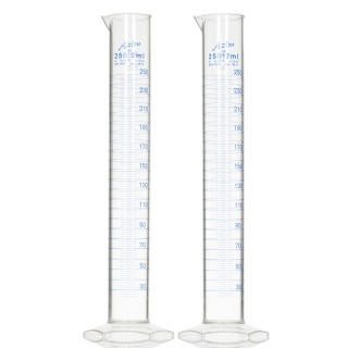RS PRO Polymethylpentene Measuring Cylinder, 250ml, Transparent Chemical-Resistant Laboratory Cylinder, Model 892-0003