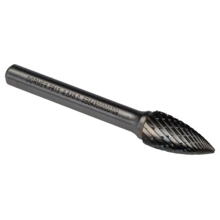 Dormer Carbide Tree Burr 9.6 mm Head Diameter 6 mm Shank Diameter 64 mm Overall Length Bright Finish P8139.6X6.0