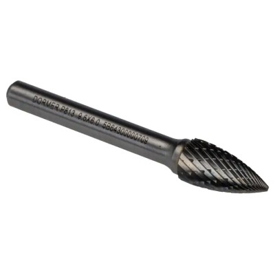 Dormer Carbide Tree Burr 9.6 mm Head Diameter 6 mm Shank Diameter 64 mm Overall Length Bright Finish P8139.6X6.0