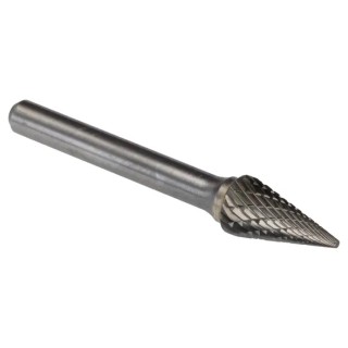 Dormer P823 Series Cone Burr, 9.6 mm Carbide, 64 mm Overall Length P8239.6X6.0