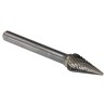 Dormer P823 Series Cone Burr, 9.6 mm Carbide, 64 mm Overall Length P8239.6X6.0
