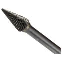 Dormer P823 Series Cone Burr, 9.6 mm Carbide, 64 mm Overall Length P8239.6X6.0