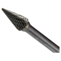 Dormer P823 Series Cone Burr, 9.6 mm Carbide, 64 mm Overall Length P8239.6X6.0