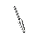 Dormer Carbide Rotary Burr Ball Nosed Cone Burr 12.7 mm Head Diameter, 6 mm Shank Diameter, Bright Finish P84212.7X6.0