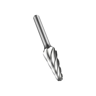 Dormer Carbide Rotary Burr Ball Nosed Cone Burr 12.7 mm Head Diameter, 6 mm Shank Diameter, Bright Finish P84212.7X6.0