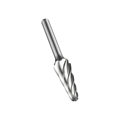 Dormer Carbide Rotary Burr Ball Nosed Cone Burr 12.7 mm Head Diameter, 6 mm Shank Diameter, Bright Finish P84212.7X6.0