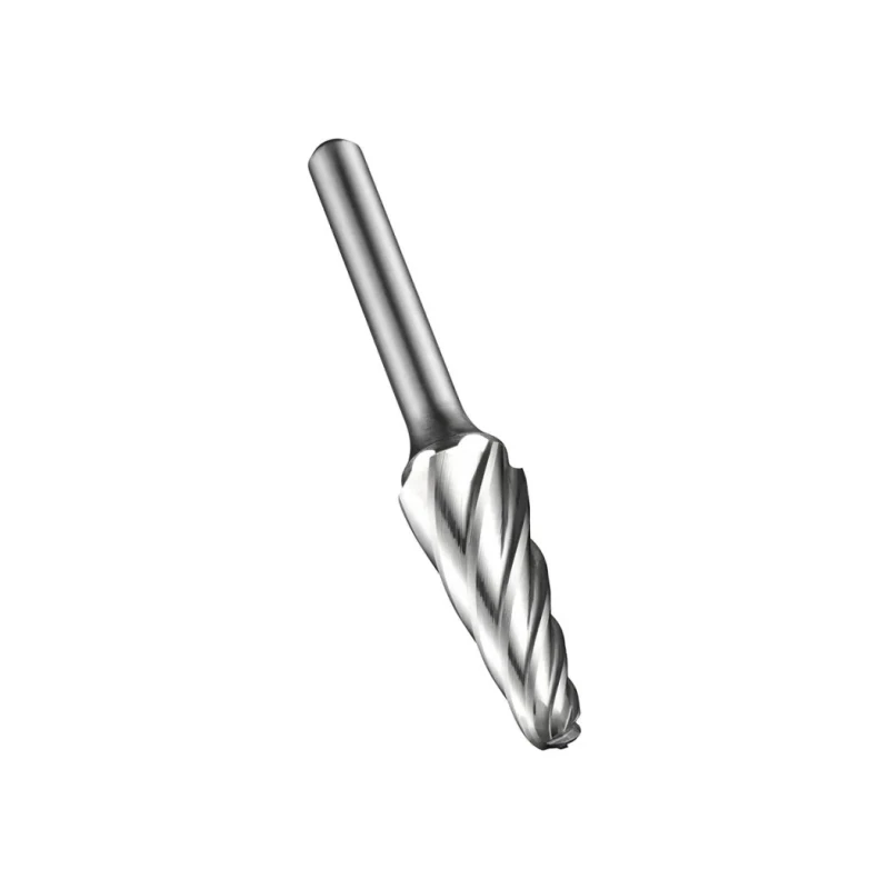 Dormer Carbide Rotary Burr Ball Nosed Cone Burr 12.7 mm Head Diameter, 6 mm Shank Diameter, Bright Finish P84212.7X6.0