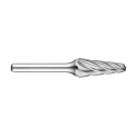 Dormer Carbide Rotary Burr Ball Nosed Cone Burr 12.7 mm Head Diameter, 6 mm Shank Diameter, Bright Finish P84212.7X6.0