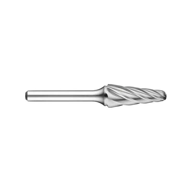 Dormer Carbide Rotary Burr Ball Nosed Cone Burr 12.7 mm Head Diameter, 6 mm Shank Diameter, Bright Finish P84212.7X6.0